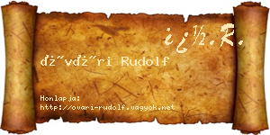 Óvári Rudolf névjegykártya